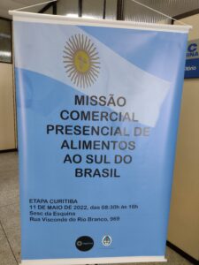 Banner de la misión comercial presencial de alimentos en el sur de Brasil
